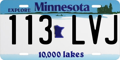 MN license plate 113LVJ