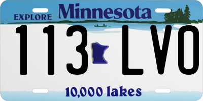 MN license plate 113LVO