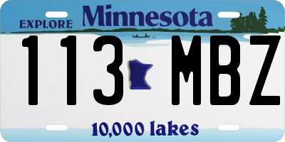 MN license plate 113MBZ