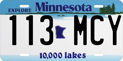 MN license plate 113MCY