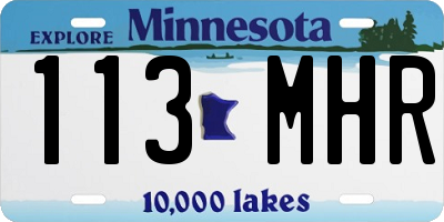 MN license plate 113MHR