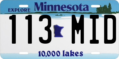 MN license plate 113MID