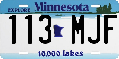 MN license plate 113MJF