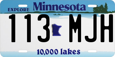 MN license plate 113MJH
