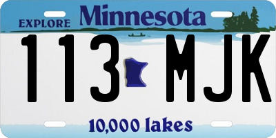 MN license plate 113MJK