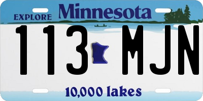 MN license plate 113MJN