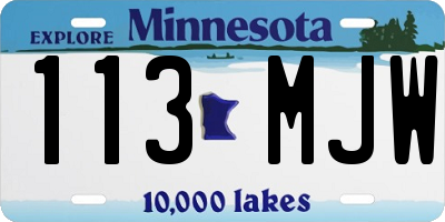 MN license plate 113MJW