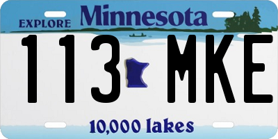 MN license plate 113MKE