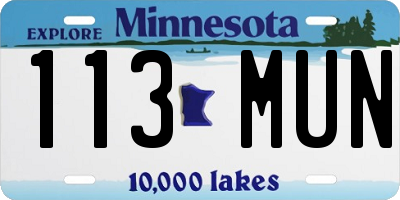 MN license plate 113MUN