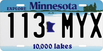 MN license plate 113MYX