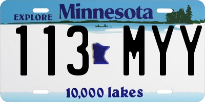 MN license plate 113MYY