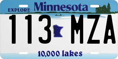 MN license plate 113MZA