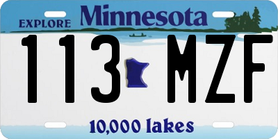MN license plate 113MZF