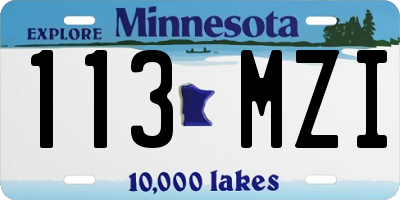 MN license plate 113MZI