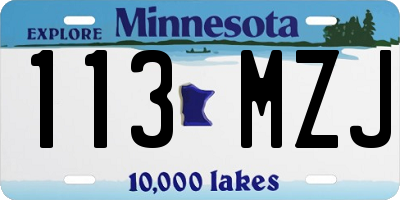 MN license plate 113MZJ