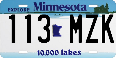 MN license plate 113MZK