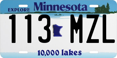MN license plate 113MZL