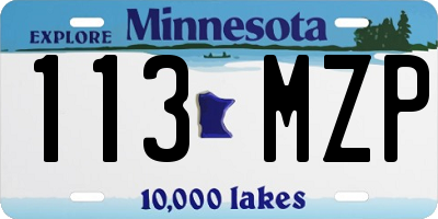 MN license plate 113MZP