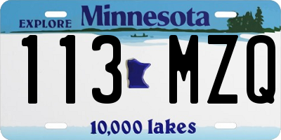 MN license plate 113MZQ