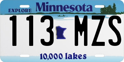 MN license plate 113MZS