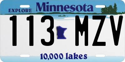 MN license plate 113MZV