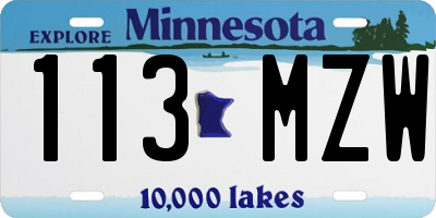 MN license plate 113MZW