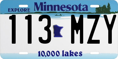 MN license plate 113MZY