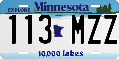 MN license plate 113MZZ
