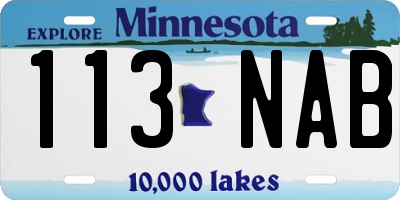 MN license plate 113NAB