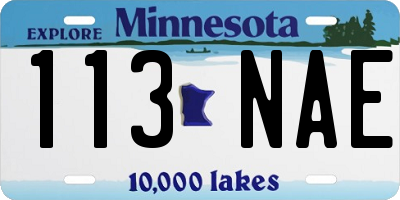 MN license plate 113NAE