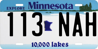 MN license plate 113NAH
