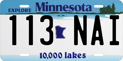 MN license plate 113NAI