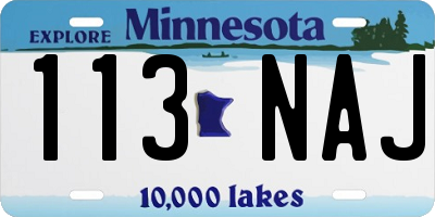 MN license plate 113NAJ