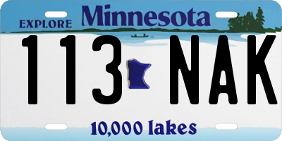 MN license plate 113NAK