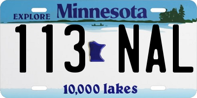 MN license plate 113NAL