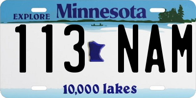 MN license plate 113NAM