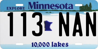 MN license plate 113NAN