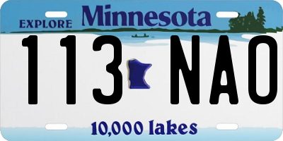 MN license plate 113NAO