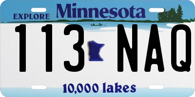 MN license plate 113NAQ
