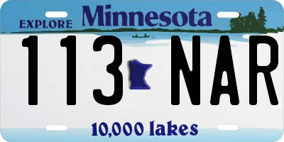 MN license plate 113NAR