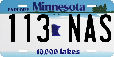 MN license plate 113NAS