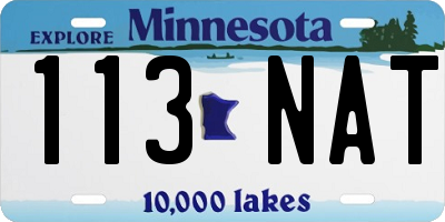 MN license plate 113NAT