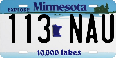 MN license plate 113NAU