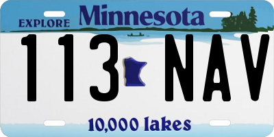MN license plate 113NAV