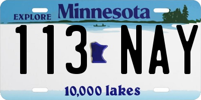 MN license plate 113NAY