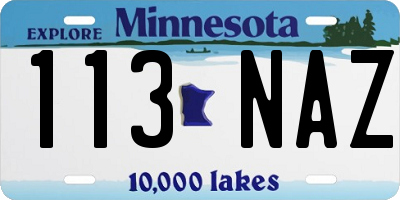 MN license plate 113NAZ