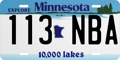 MN license plate 113NBA