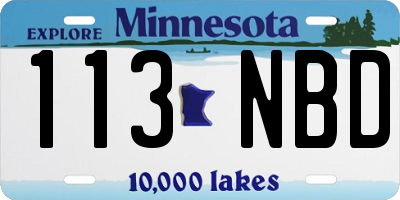 MN license plate 113NBD
