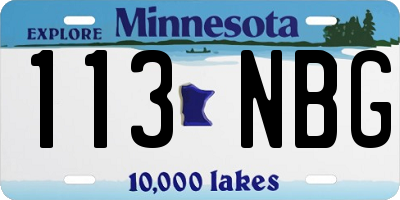 MN license plate 113NBG
