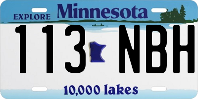 MN license plate 113NBH